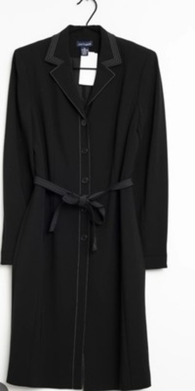 NWT Ann Taylor Black Belted Jacket Dress & Sheath Dress Suit Set Size 16 VTG
